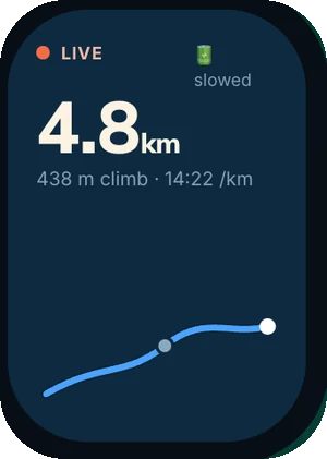 Watch — live hike stats